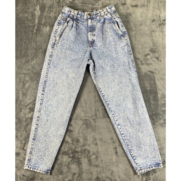 Vtg 80's CHIC Denim Jeans Women Size 12 29x29 Acid Wash Distressed - Picture 1 of 10